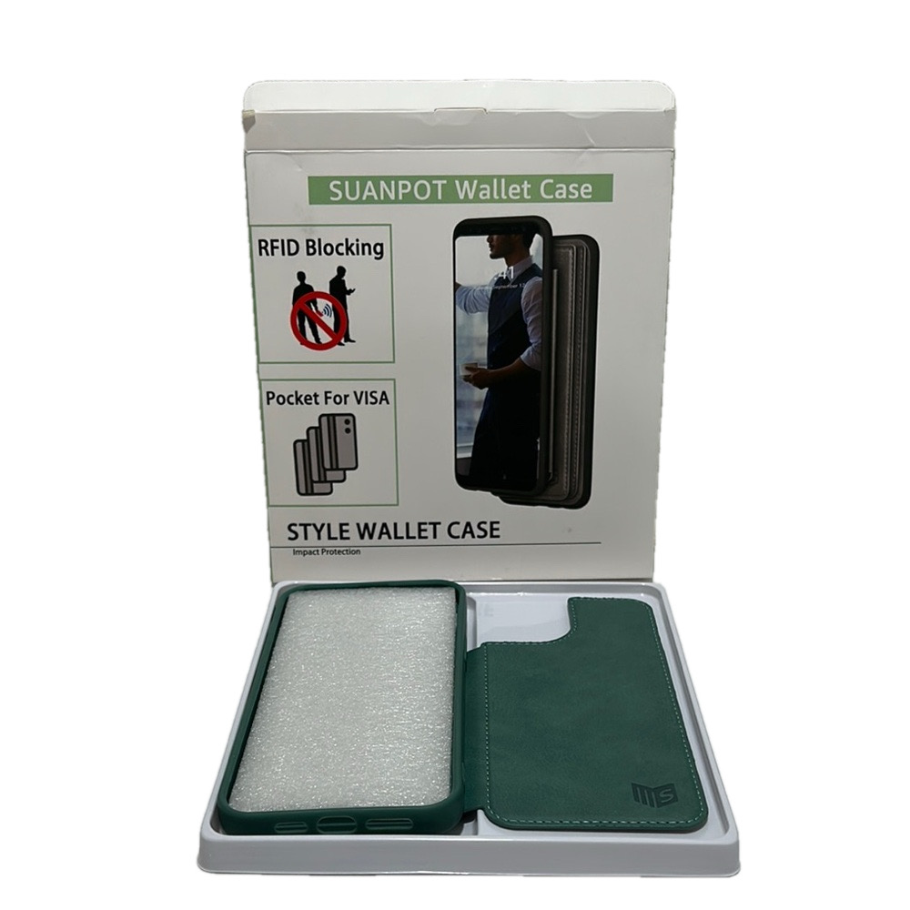 SUANPOT Green Wallet Phone Case IP14Max NWT sea green